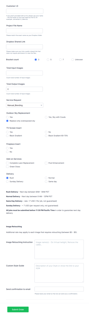 Service Order Form Template