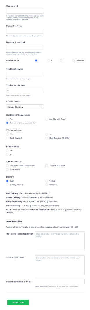 Service Order Form Template