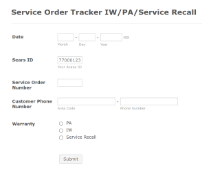 Service Order Tracker IWPAService Recall Form Template