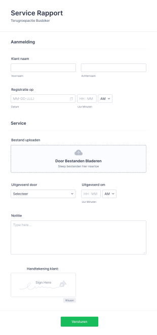 Service Rapport Form Template