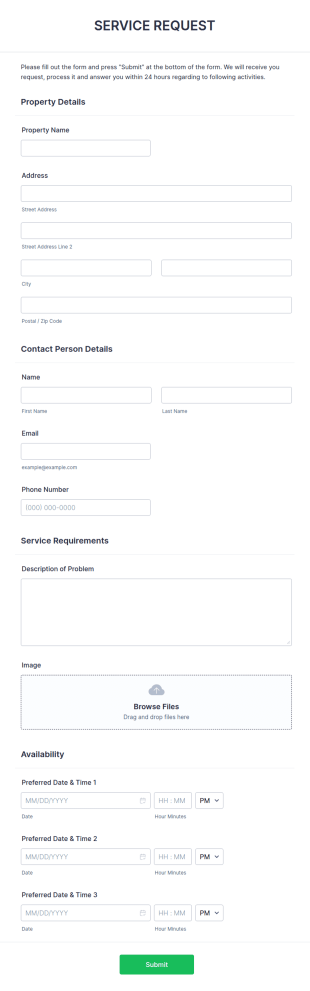 Service Request Form Template