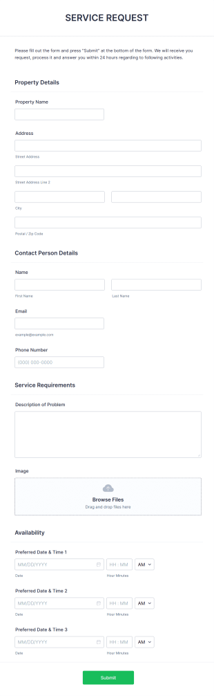 Service Request Form Template