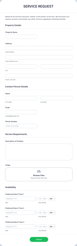 Service Request Form Template