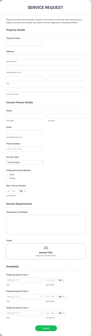 Service Request Form Template