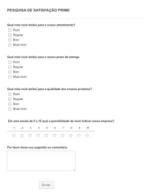 Service Satisfaction Survey In Portuguese