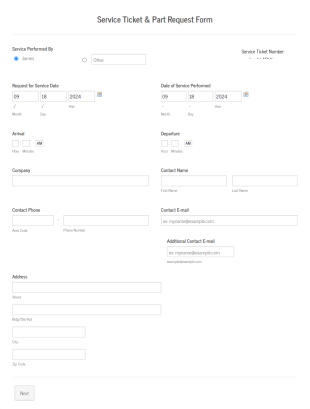 Service Ticket Form Template