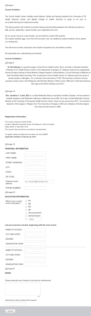 Serving The Underserved Registration Form Draft Form Template