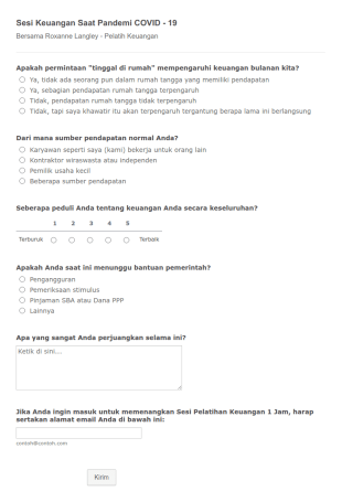 Sesi Keuangan Saat Pandemi COVID 19