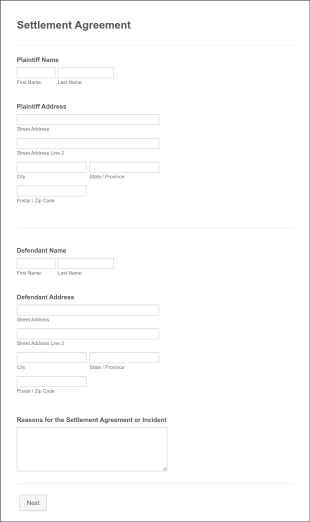 Settlement Agreement Form Template