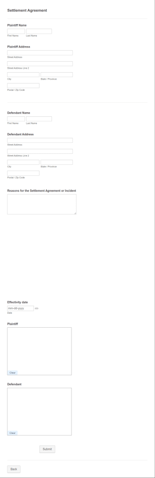 Settlement Agreement Form Template