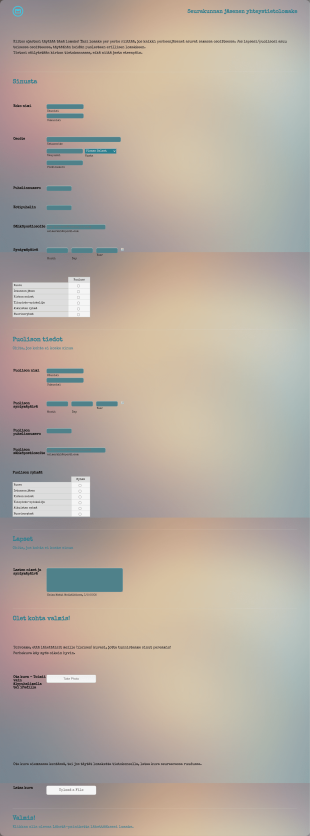 Seurakunnan Jäsenen Yhteystietolomake Form Template