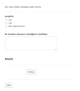 Sevgili Forumu Form Şablonu