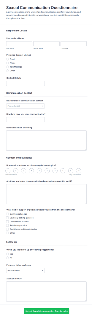 Sexual Communication Questionnaire Form Template