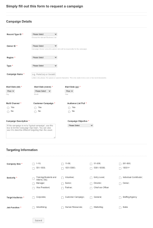 Sfdc Campaign Request Form Template