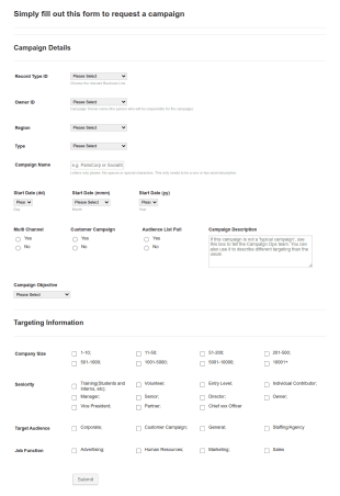 Campaign Request Form Template