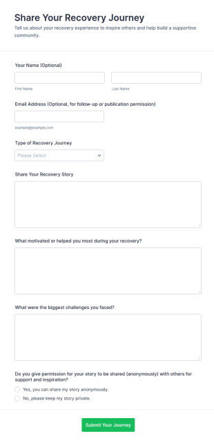 Share Your Recovery Journey Form Template