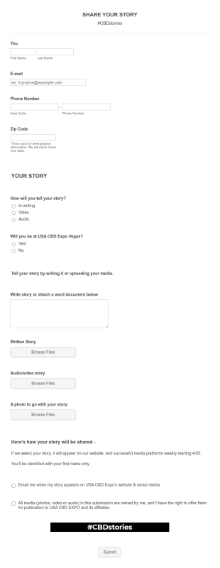 Share Your Story Form Template