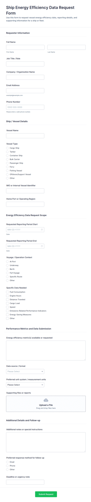 Ship Energy Efficiency Data Request Form Template