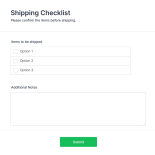 Shipping Checklist Form Template