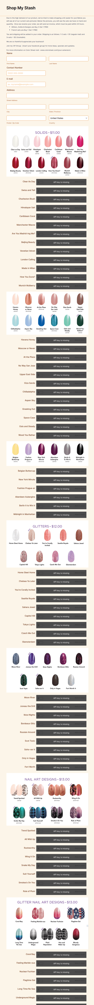 Shop My Inventory Form Template