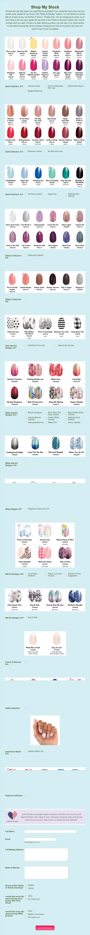 Shop My Stock Form Template