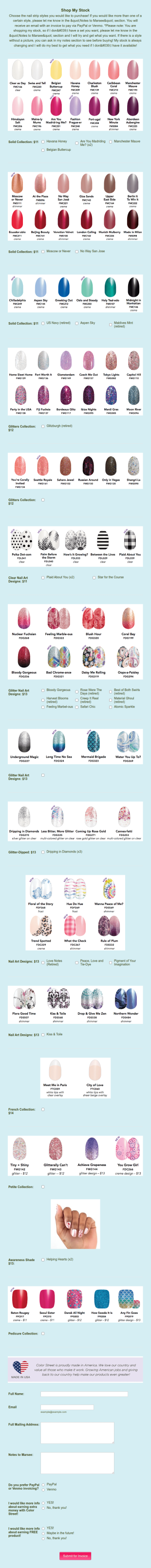 Shop My Stock Form Template