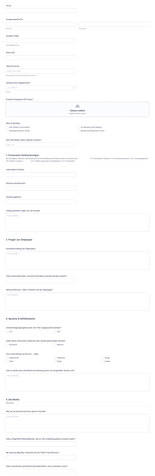 Shopywriter Form Template