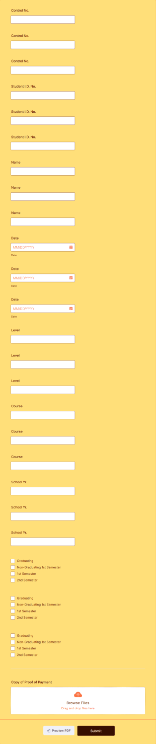 Semestral Clearance Form Template