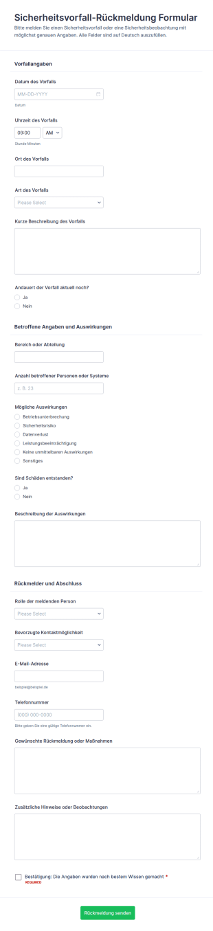 Sicherheits Feedback Umfrage