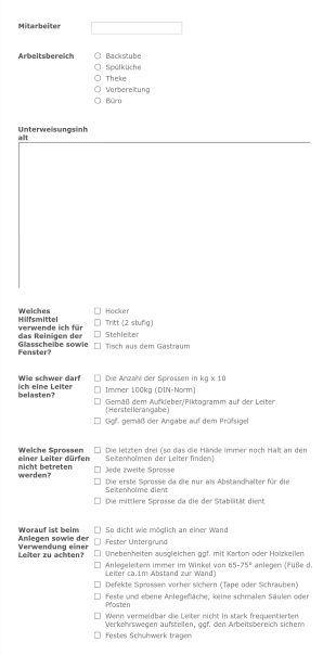 Sicherheitsunterweisung SH_ASI_LeiternTritte Form Template