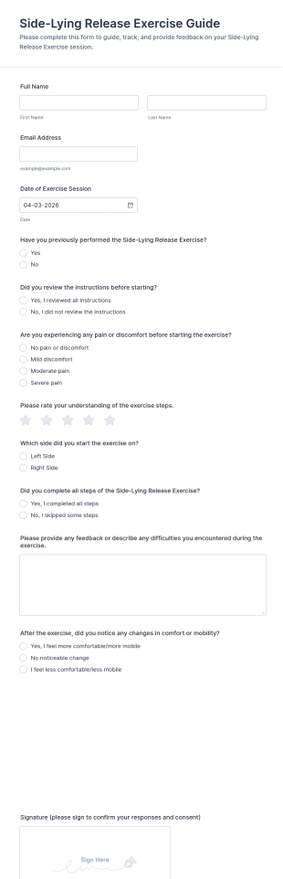 Side Lying Release Exercise Guide Form Template