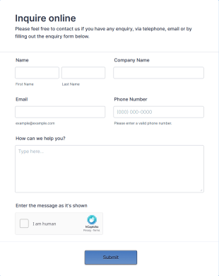 Sidebar Contact Form Template