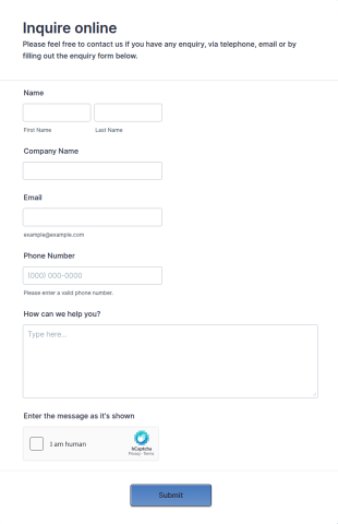 Sidebar Contact Form Template