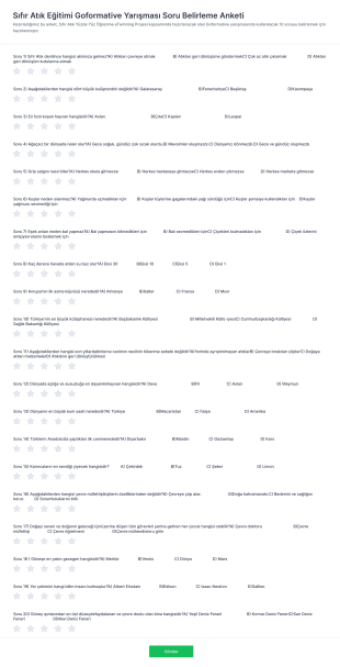 Sıfır Atık Eğitimi Goformative Yarışması Form Şablonu