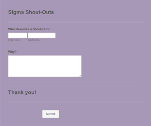 Sigma Shout Outs Form Template