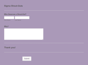 Sigma Shout Outs Form Template