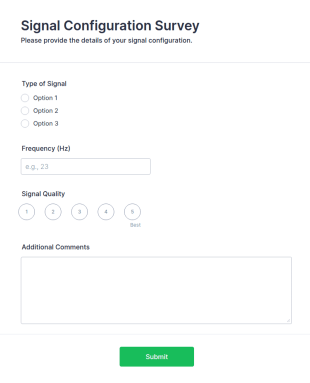 Signal Configuration Survey Form Template