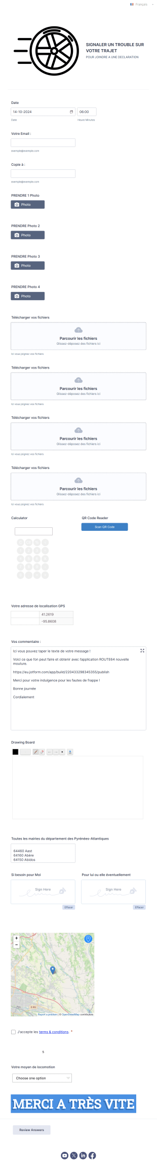 Signaler Un Trouble Sur Votre Trajet Form Template