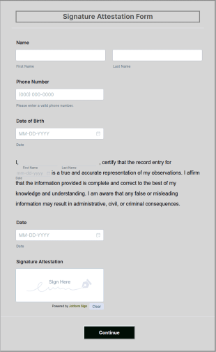 Signature Attestation Form Template