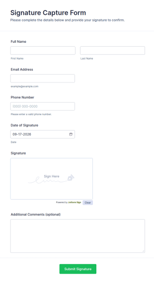 Signature Capture Form Template