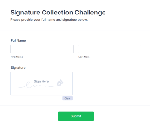 Signature Collection Challenge Form Template