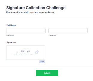 Signature Collection Challenge Form Template