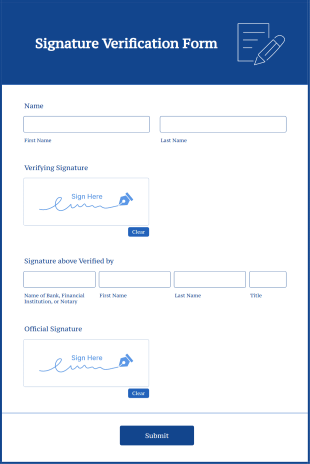 Signature Verification Form Template