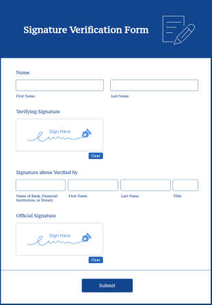 Signature Verification Form Template