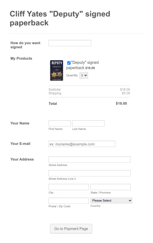 Signed Paperback Order Form Template
