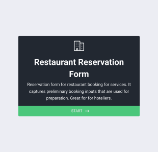 식당 예약 양식 Form Template