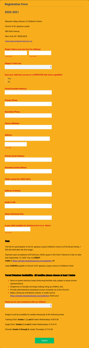 SILCC Registration Form 2020 2021 Form Template