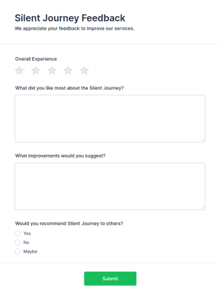 Silent Journey Feedback Form Template