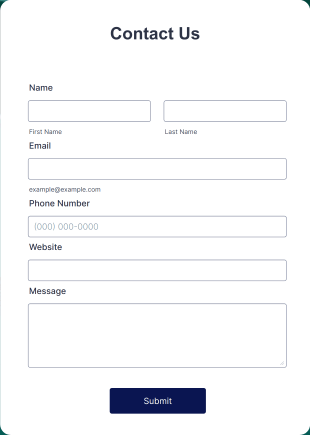Simple Contact Us Form Template