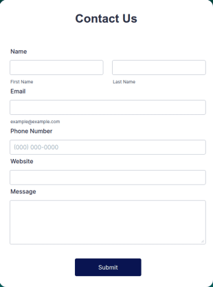 Simple Contact Us Form Template